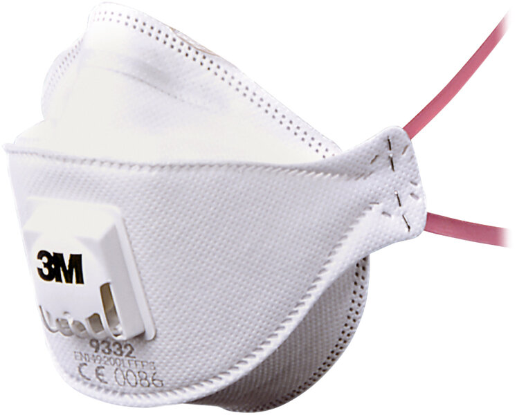 Masque de protection respiratoire 3M 9332+ avec valve d'expiration FFP3. Disponible dans la boutique en ligne d'IBZ Industrie AG