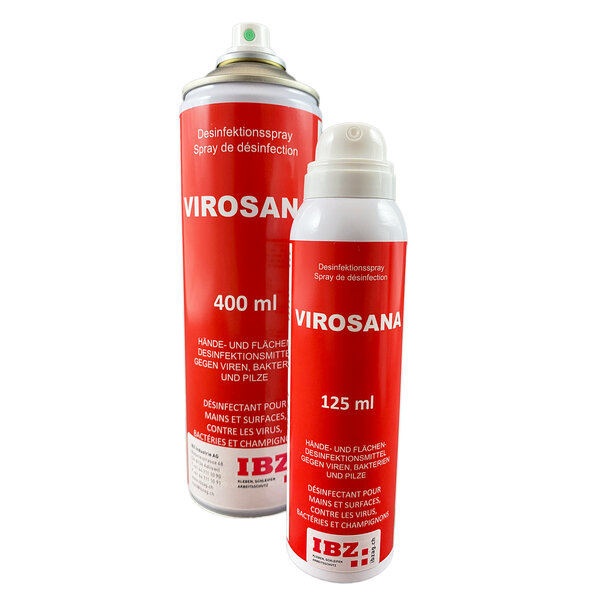 Virosana Spray désinfectant suisse pour les surfaces et les mains . Disponible dans la boutique en ligne d'IBZ Industrie AG